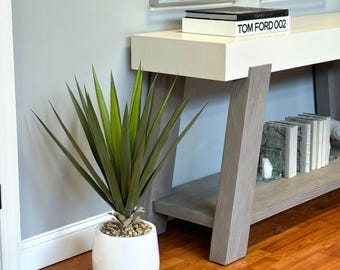 8.5" White Fiberstone Planter - Modern Outdoor Pot for Patio