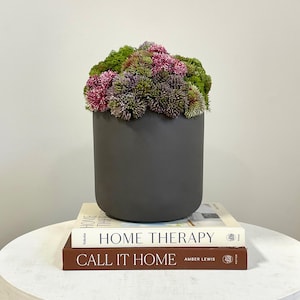 Black Textured Fiberstone Pot