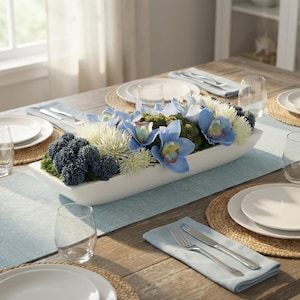 Glossy White Oblong/Rectangular Fiberstone Planter