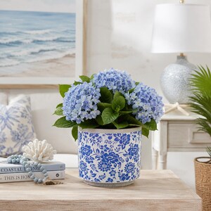5"/5.5" Decorative Blue and White Cement Pot