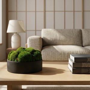 12" Black Round Fiberstone Planter