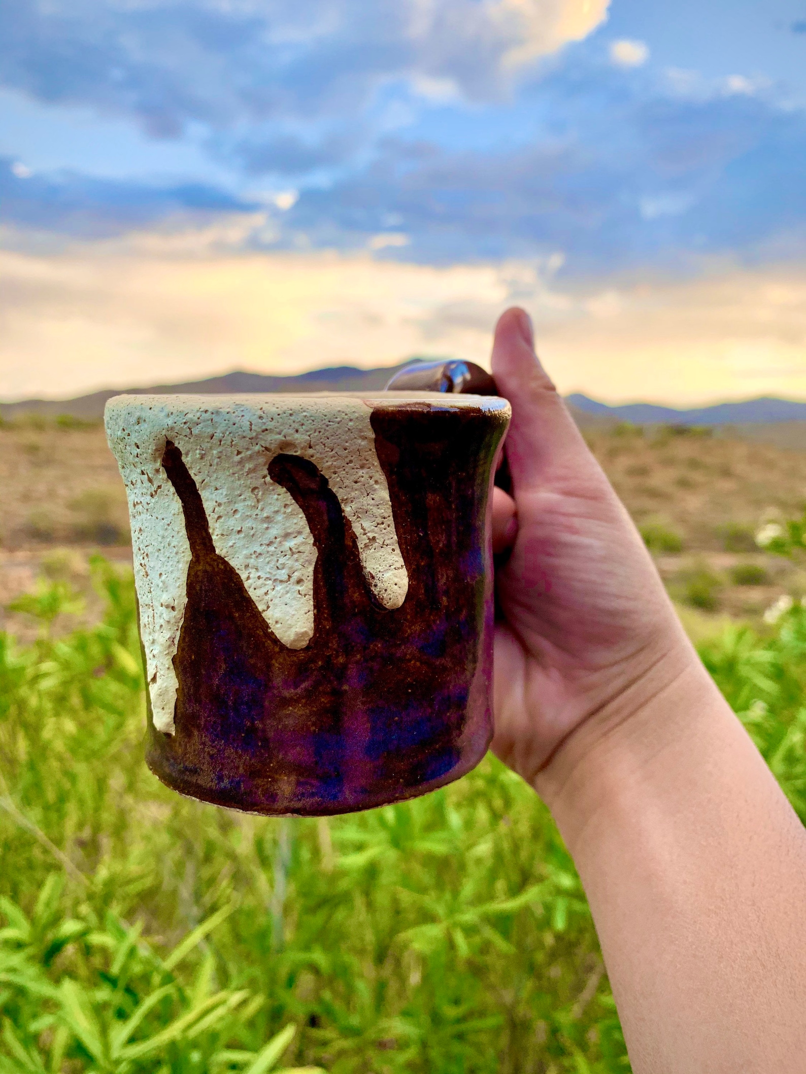 Stoneware Coffee Drip Mug / Pottery Handmade / One of a Kind / Ceramic