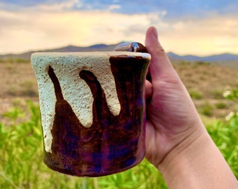 Stoneware Coffee Drip Mug / Pottery Handmade / One of a Kind / Ceramic / Coffee Mug / Tea Mug / Housewarming Gift / Wheel Thrown