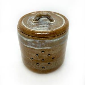 Handmade Ceramic Garlic Pot, Kitchen Container, jar with holes.