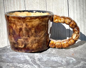 Handmade Earthy Stoneware Cappuccino Mug - Perfect Gift for Coffee Lovers