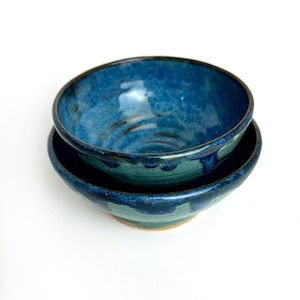 Blue Ceramic Dip Bowl, bowl for salsa, Handmade Pottery, small bowl, ice cream bowl