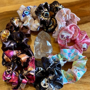 Spooky Satin Scrunchie Set: Witchy Hair Accessories