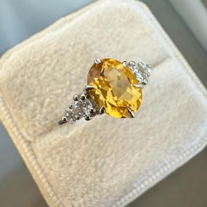 Natural Yellow Citrine Ring, 925 Sterling Silver Ring, Handmade Ring, November Birthstone Ring, Statement Ring, Wedding Ring, Gift For Women