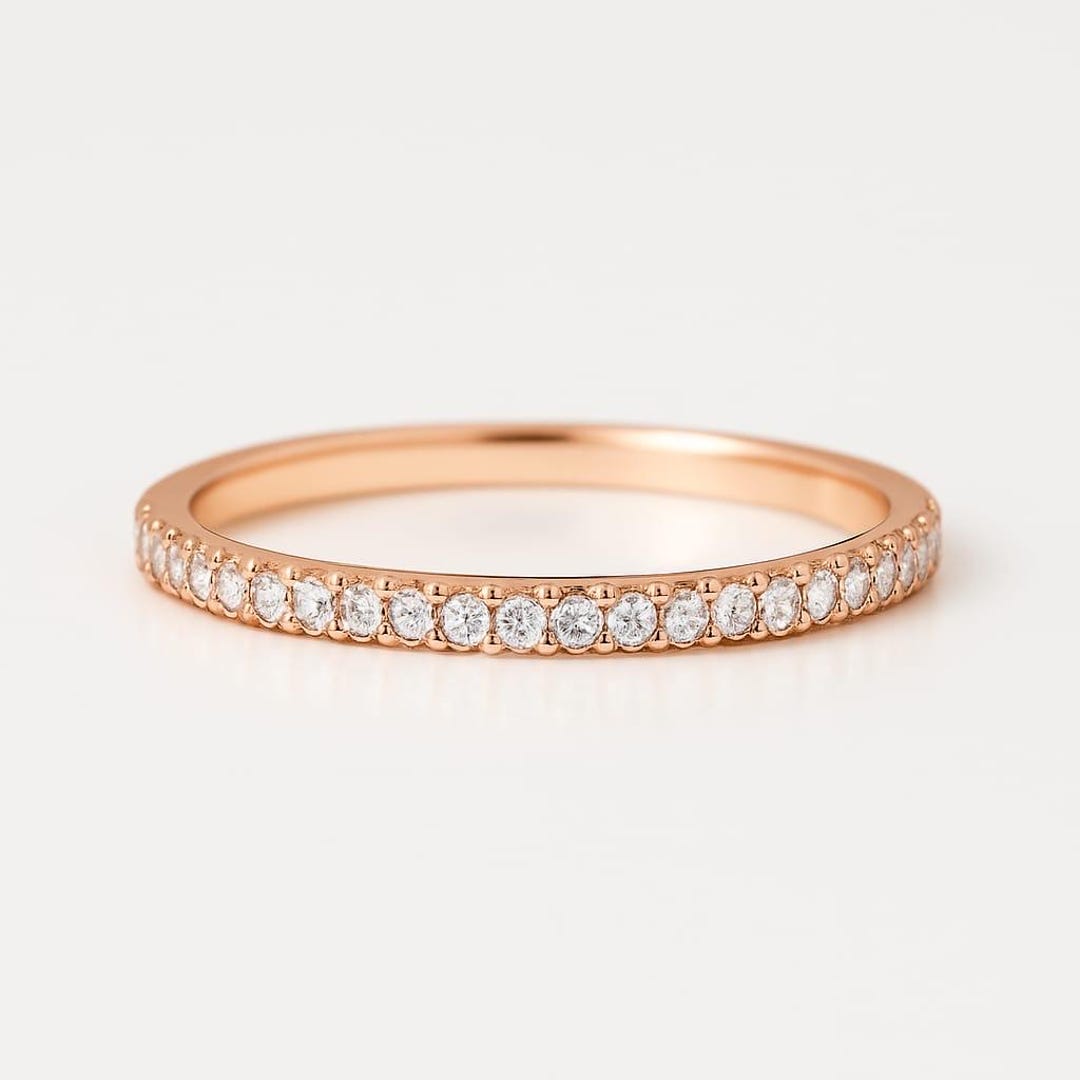 Dainty Diamond Stacking Eternity Ring Gold Minimalist Ring CZ Ring ...