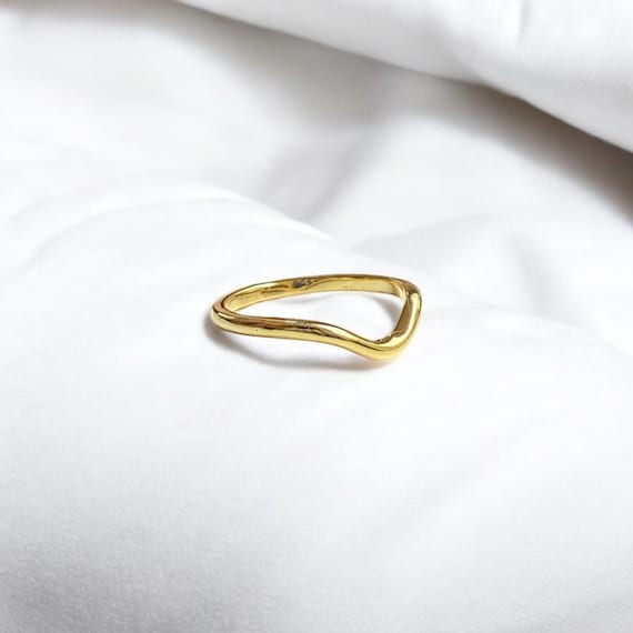 14k Curved Engagement Band | Real Gold Wedding Band | 1.6MM Curved Wedding Ring | 14k Gold Ring | Contour Bands | Stack Rings | Curve Bands