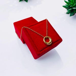 OLIVIA - Simple French vintage minimalist dainty abstract circle gold curve pendant 925 silver boho style rose gold dome necklace stack