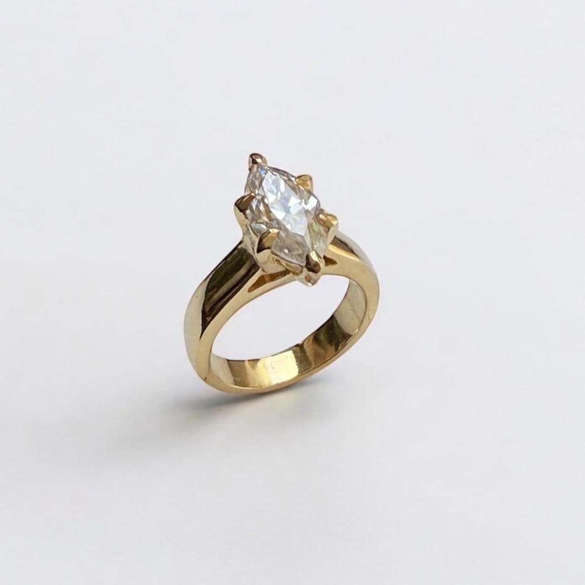 14k solid Gold 2.00 CT Marquise Cut Engagement Ring, Silver Solitaire Wedding Ring, Anniversary Ring, promise Ring