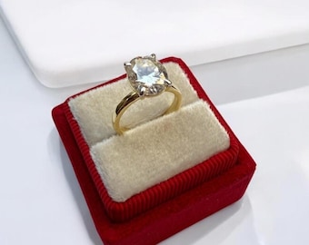 Oval Ring, CZ Ring, Versprechen Ring, Ehering, Verlobungsring, Jubiläumsring, Diamantring, Zirkonia Ring Goldring, Geschenk für Sie