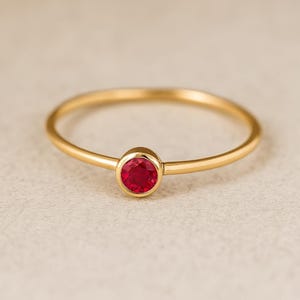 14k Gold Ruby Ring, Ruby Ring, Ruby Ring Gold, Dainty Ring, Ruby Gold Ring, Gold Stacking Ring, Dainty Ruby Ring, Engagement Ring