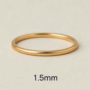 2mm Yellow Gold Wedding Band • DOME • POLISHED • 10k, 14k, 18k Solid Yellow Gold Wedding Band for Men and Women • 2mm Thin Simple Plain Band