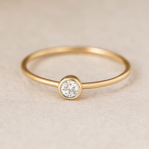Cubic Zirconia Ring, Dainty And Minimalist Design, Engagement Ring, Perfect Gift For Her, Handcrafted Minimal CZ Ring, Wedding Ring