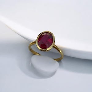 14K Gold Natural Ruby Ring / Genuine Ruby Ring Available in Gold, Rose Gold and White Gold / July Birthstone / Tiny Proposal Ring Jewelry