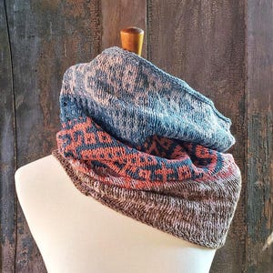 Taos Chunky Cowl Strickmuster - Mosaik Hebemaschen Design - Zwei Größen - Instant PDF Download