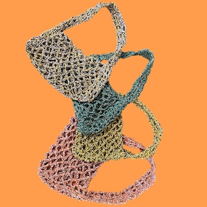 Netz Tasche, Net Bag, Meshbag, Tasche, Bag, Gehäkeltes Einkaufsnetz, Eddabag aus