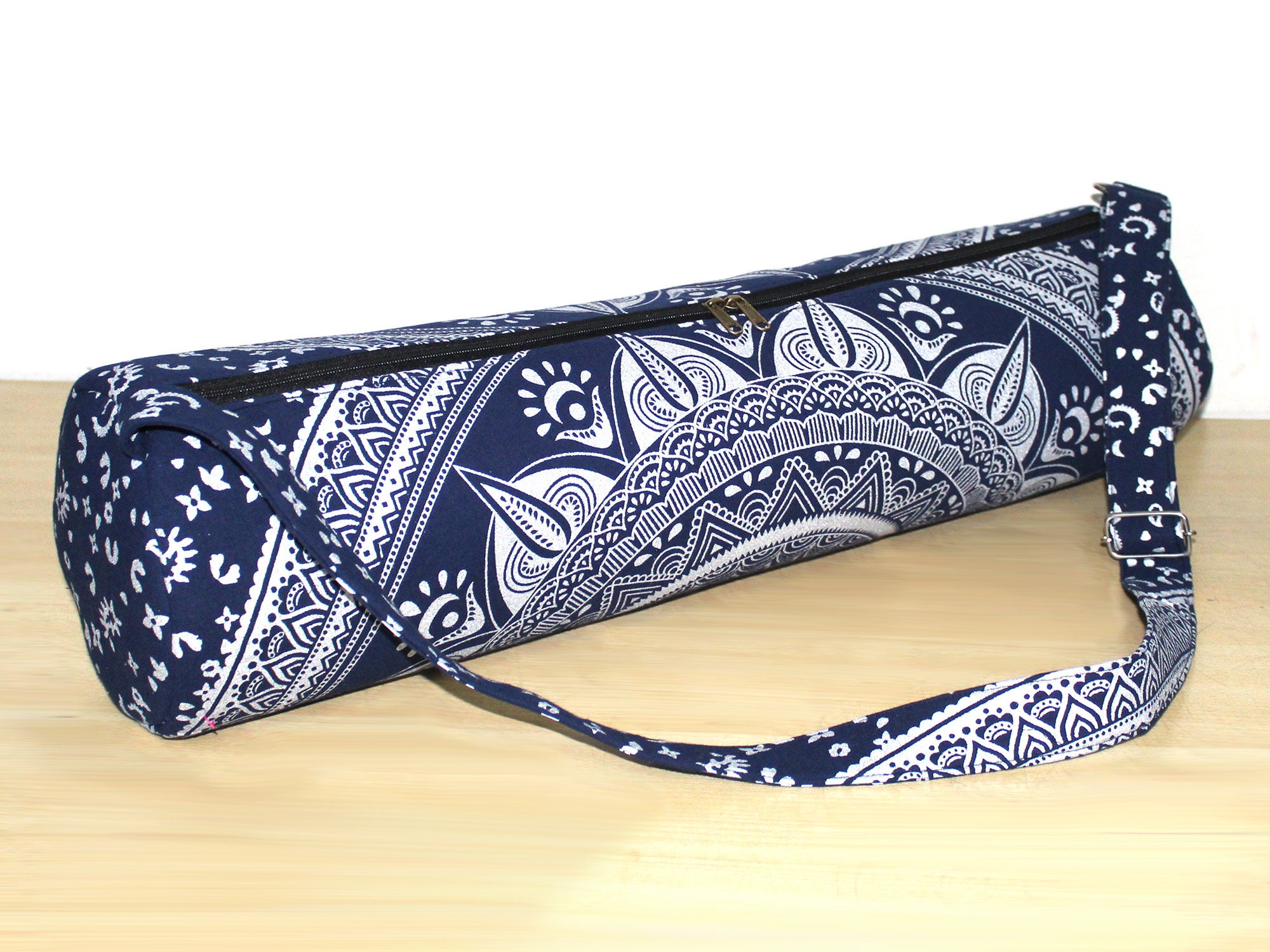 Buy Blue Gold Yoga Mat Bag, Indian Mandala Cotton Carry Beach Bags Hippie Gym  Mat Bag Carrier Sports Bag With Shoulder Strap Bag Gift for Hear Online in  India 