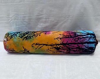 Handcrafted Multi-Color Tie-Dye Yoga Mat Bag with Ethnic Indian Cotton Fabric – Adjustable Strap & Zipper – Boho Rajasthani Style