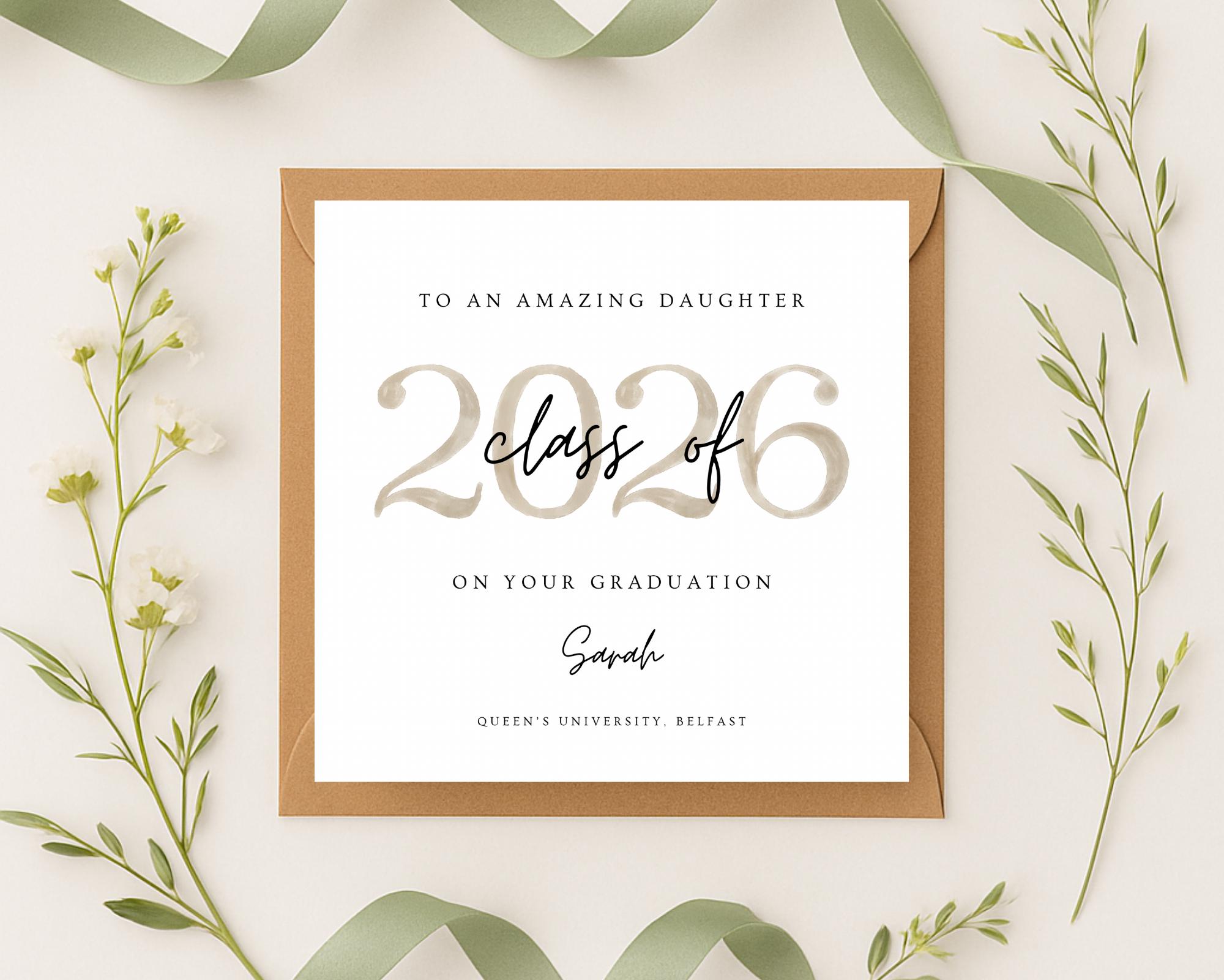 Personalised Class of 2026 Graduation Card | University Congratulations ...