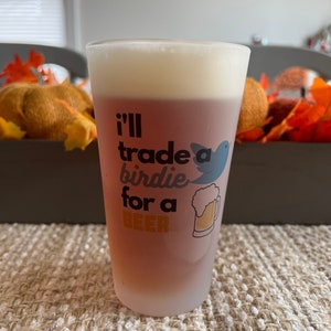 Birdie for a Beer 16oz Beer Pint Glass - Fun Golf Themed Gift
