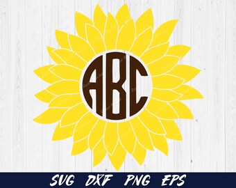 Download Sunflower Monogram Svg Etsy
