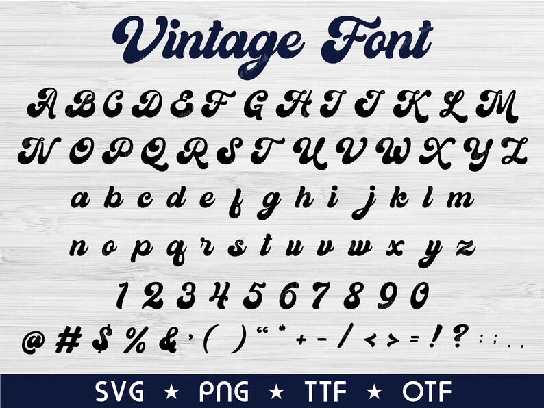 Download Calligraphy Font Svg Otf Ttf Handwritten Font Svg Retro Font Svg Craft Fonts For Cricut Alphabet Svg Png Digital Download Clip Art Art Collectibles