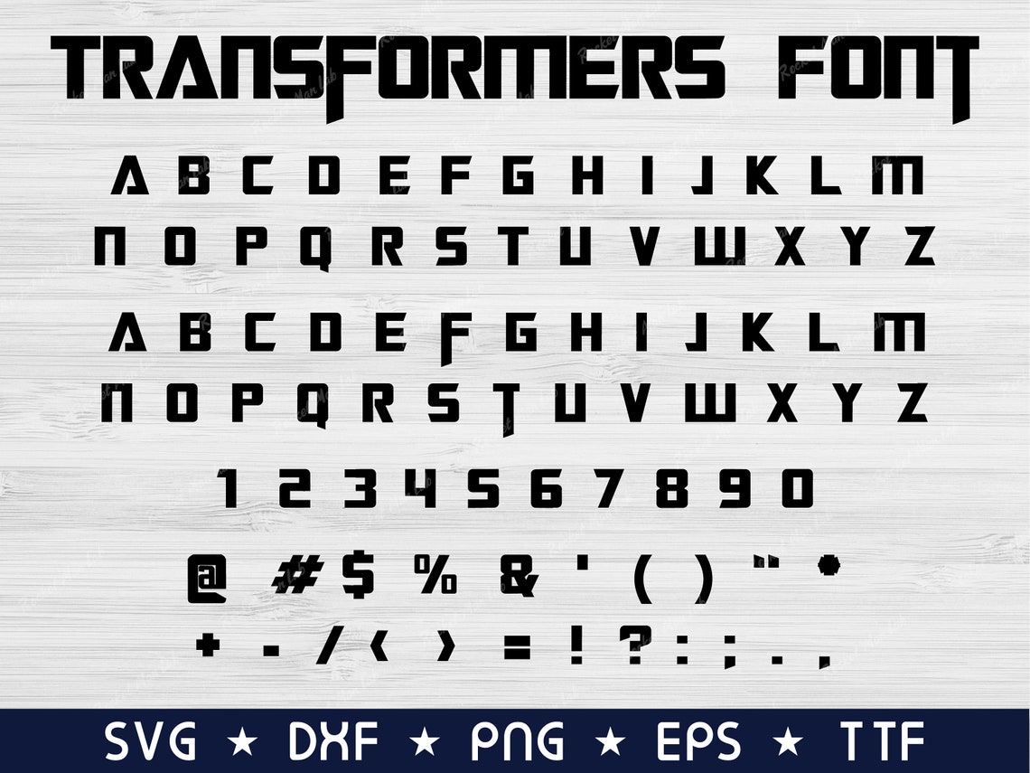 Transformers Font Transformers svg ttf Transformers alphabet | Etsy