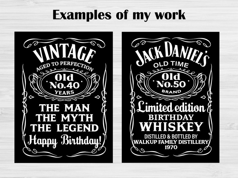 Custom Jack Daniels Custom labels design Personalized label Etsy