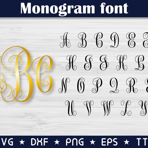 Interlocking Monogram Font .otf .ttf | Etsy