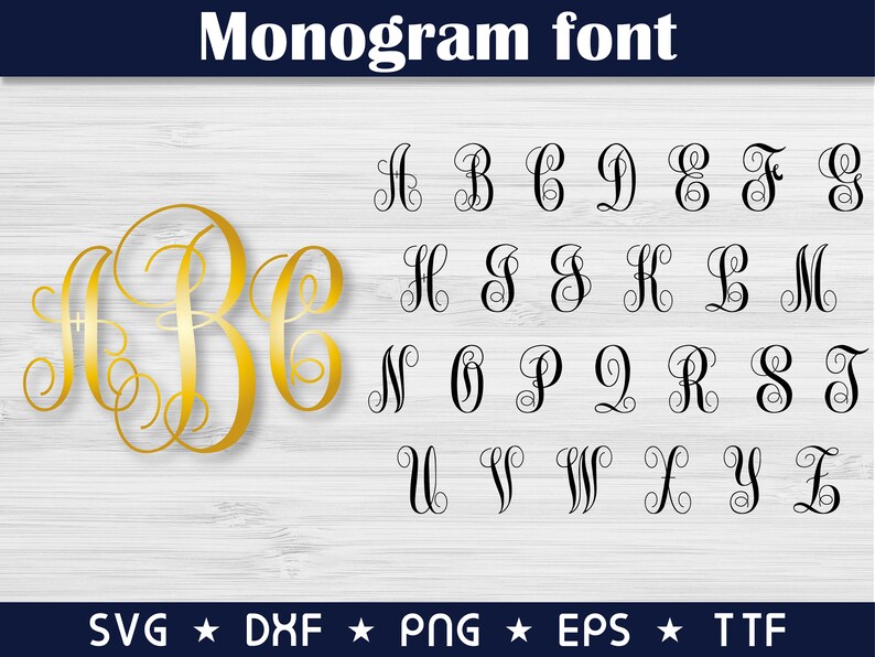 Download Monogram Font Svg Ttf Alphabet Svg Fancy Letters Svg Initial Svg Family Name Svg Digital Download Commercial Use Fonts For Cricut Clip Art Art Collectibles