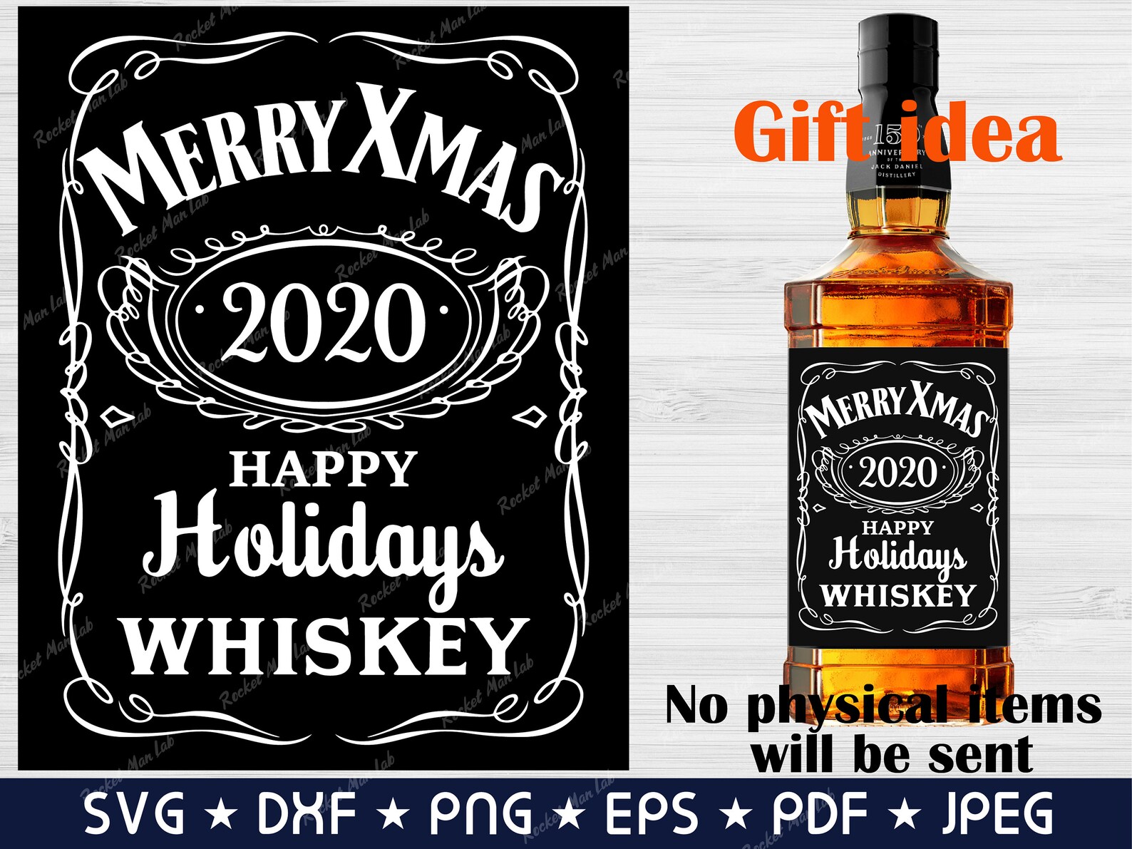 Jack Daniels label svg Merry Christmas svg 2020 Happy Holidays Etsy