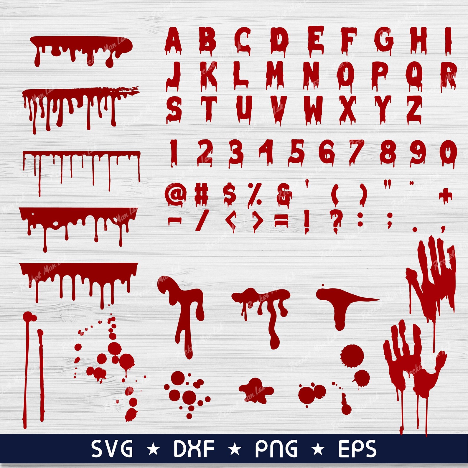 DRIP SVG BUNDLE Blood splatter svg Dripping font svg | Etsy