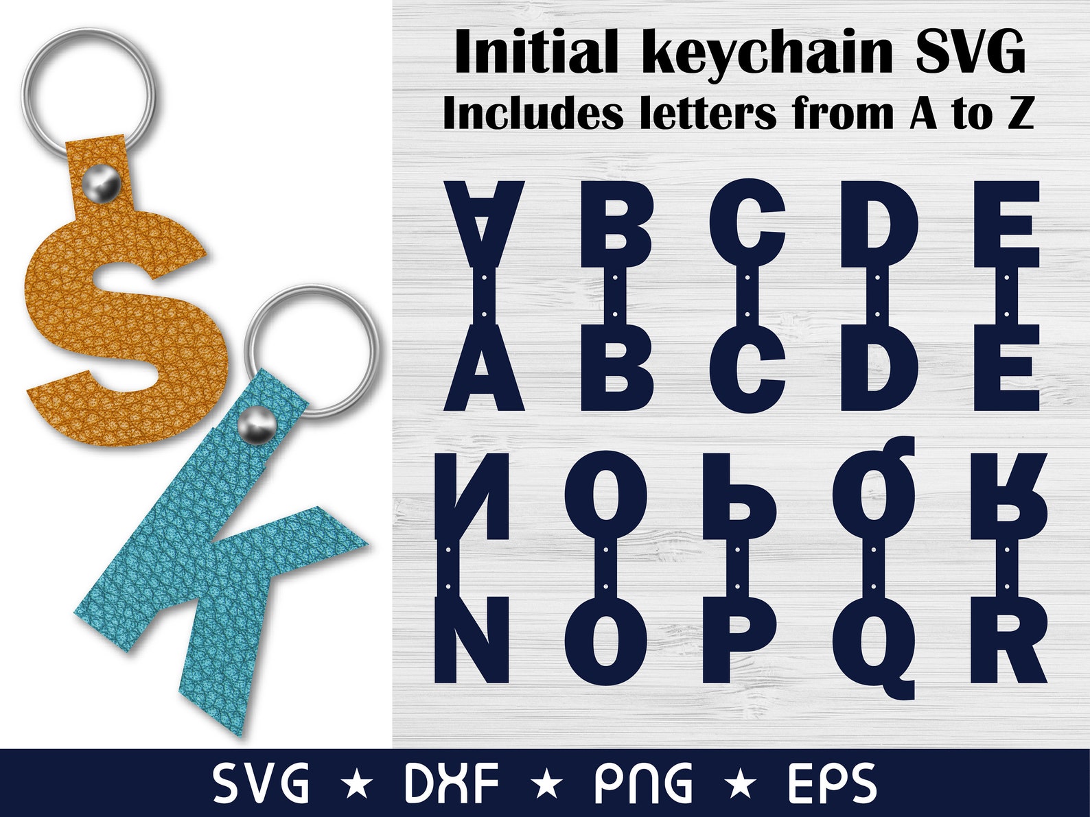 Download Initial keychain svg Leather key chain svg Leather key fob ...
