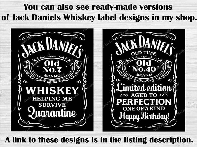 Custom Jack Daniels Custom labels design Personalized label Etsy