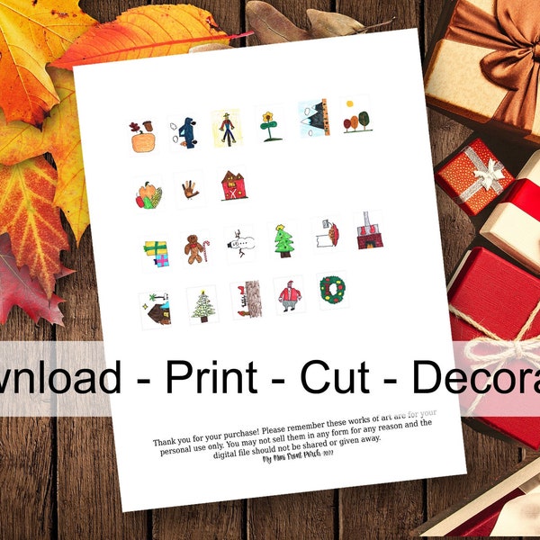 Dollhouse Miniature Child's Drawings Printable