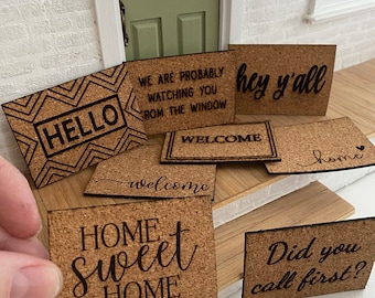 Dollhouse Miniatures doormat, insert for lattice doormat