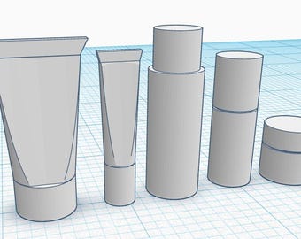 STL file, dollhouse skincare, makeup, 3D object