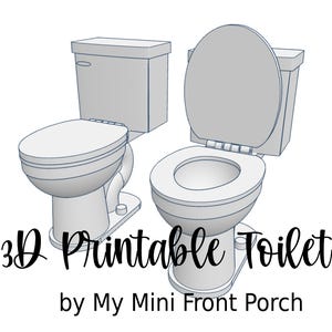 STL-bestand, toilet, poppenhuisminiatuur, 3D-objecten