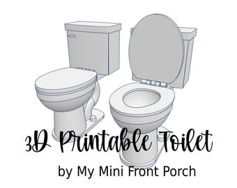 STL file, toilet, dollhouse miniature, 3D objects