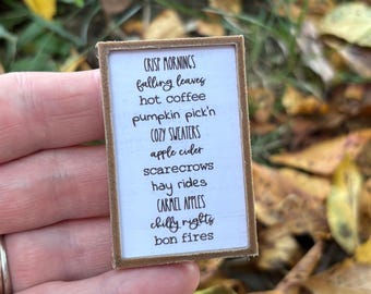 Dollhouse Miniatures Autumn Sign