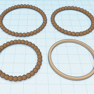 STL file, dollhouse miniature wreath rings, 3D object