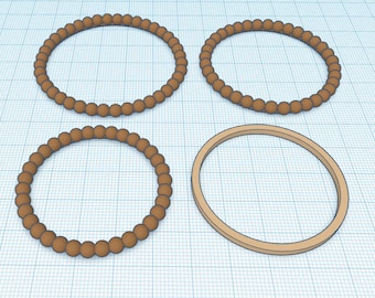 STL file, dollhouse miniature wreath rings, 3D object