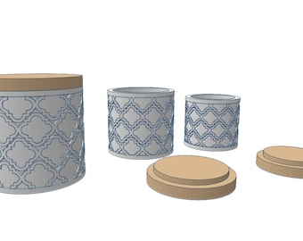 STL file, dollhouse miniature canisters, jars, 3D object