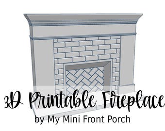 STL file, fireplace, dollhouse miniature, 3D object