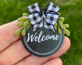 Dollhouse Miniature Welcome Door Hanger