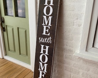 Dollhouse Miniature “Home Sweet Home” porch leaner, plank sign