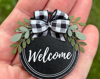 Dollhouse Miniature Welcome Door Hanger